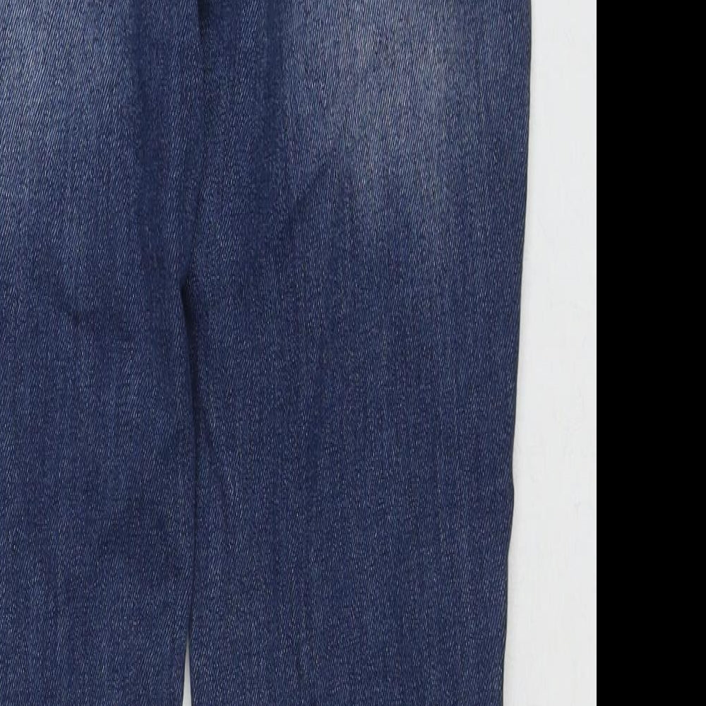 NEXT Womens Blue Cotton Cropped Jeans Size 6 L26 in Relaxed Button