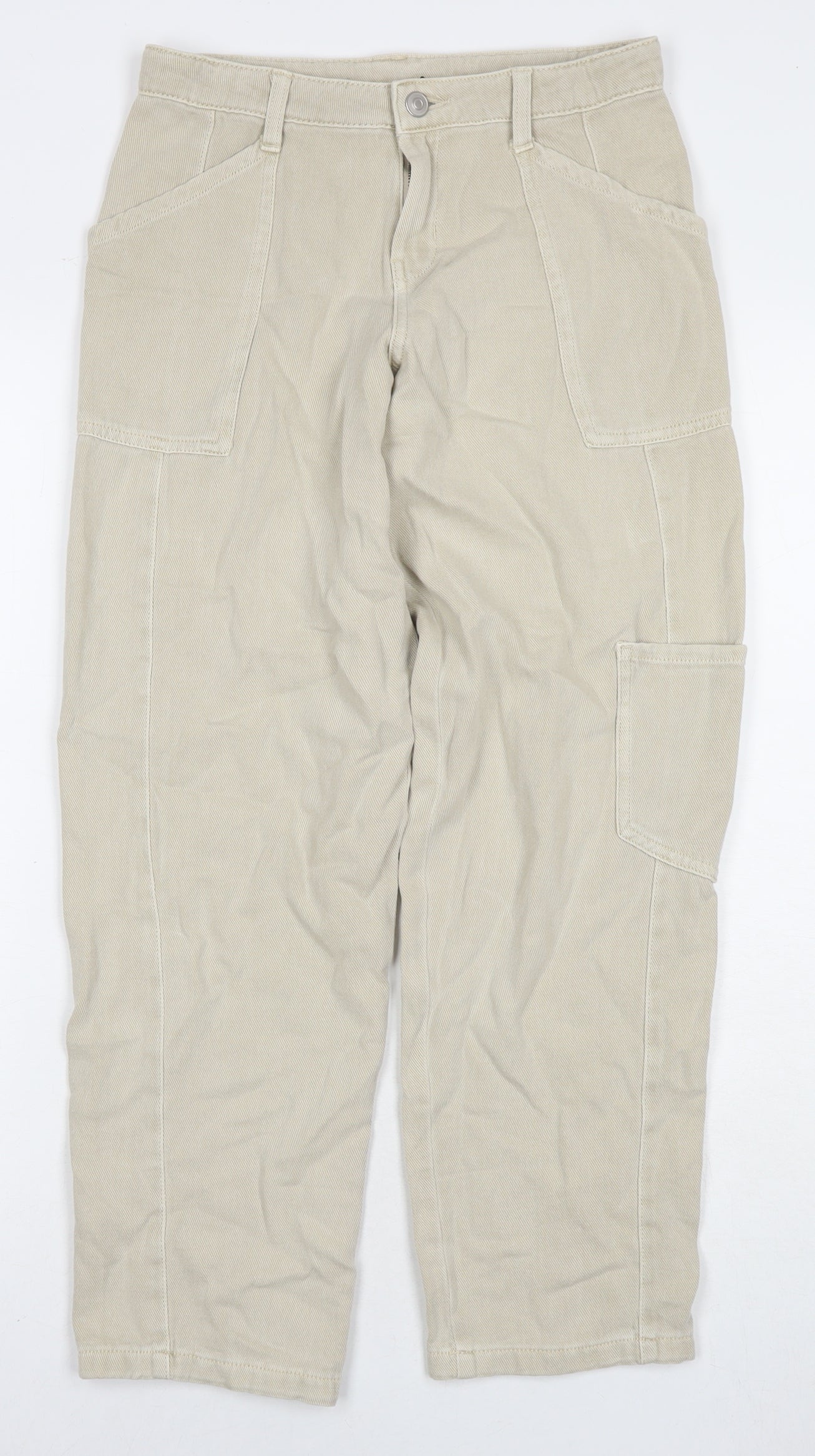 George Boys Beige Cotton Straight Jeans Size 11-12 Years L27 in Regular Zip - Cargo Style
