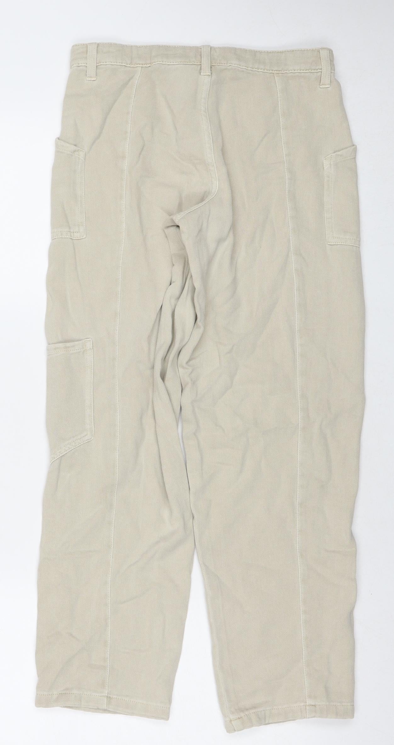 George Boys Beige Cotton Straight Jeans Size 11-12 Years L27 in Regular Zip - Cargo Style