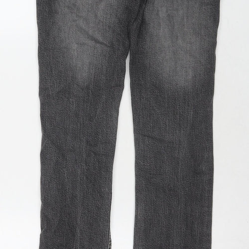 Drainpipe Womens Grey Cotton Straight Jeans Size 8 L30 in Regular Zip - Vintage