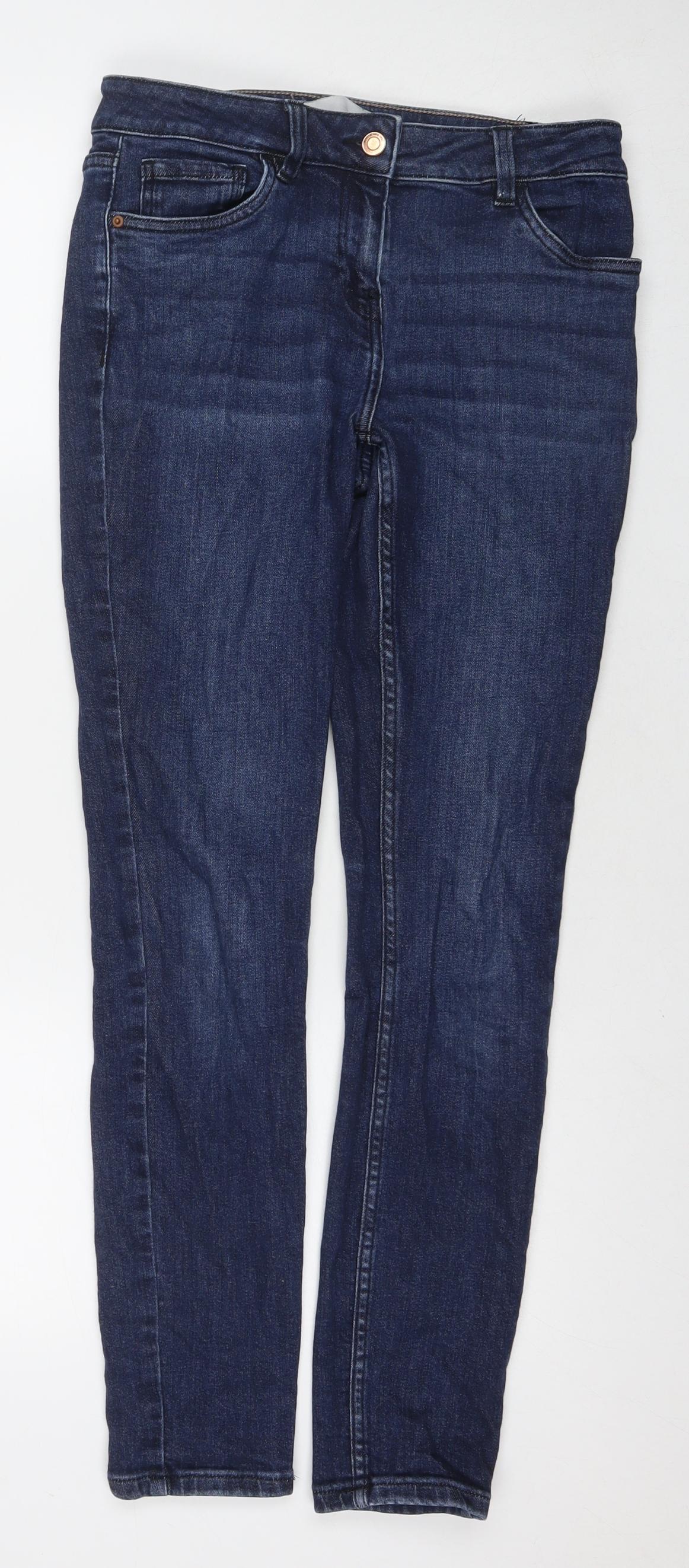 NEXT Womens Blue Cotton Skinny Jeans Size 30 in L28 in Regular Zip - Label Size 9R