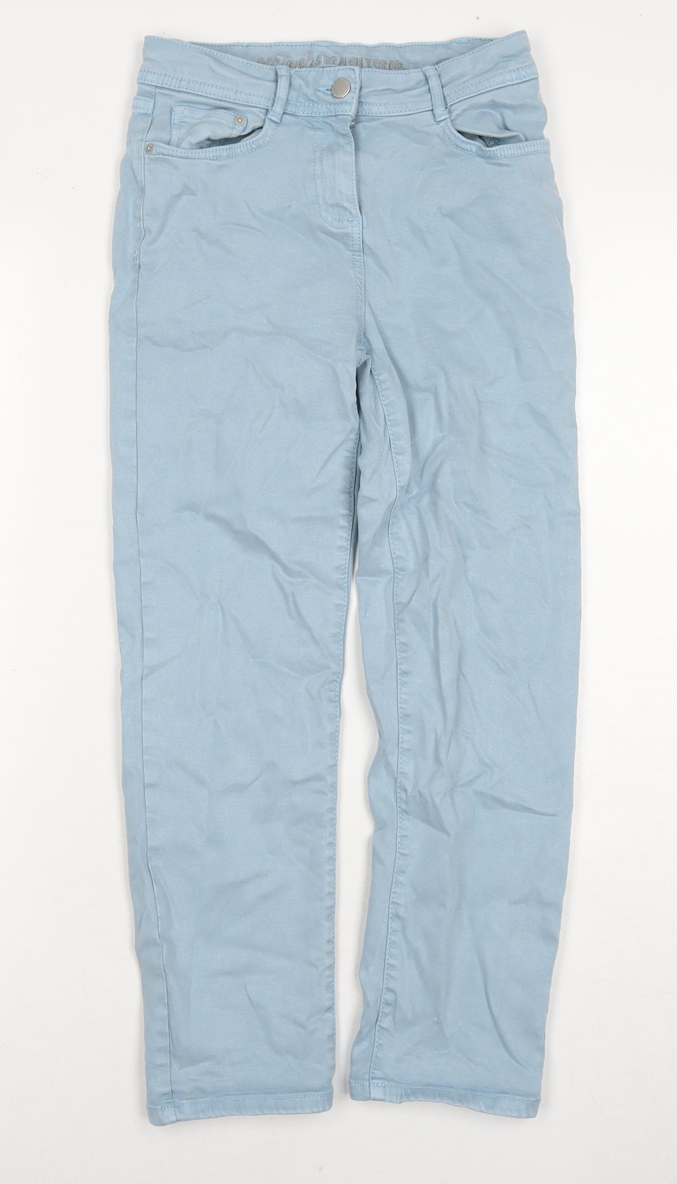 NEXT Womens Blue Polyester Blend Straight Jeans Size 6 L24 in Regular Zip