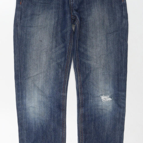 NEXT Boys Blue Cotton Straight Jeans Size 11 Years L25 in Regular Zip