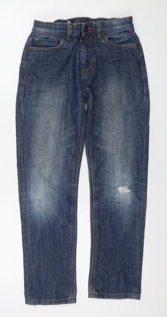 NEXT Boys Blue Cotton Straight Jeans Size 11 Years L25 in Regular Zip