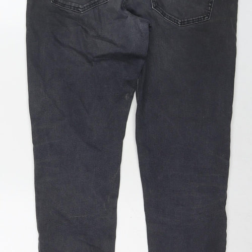 NEXT Mens Grey Cotton Straight Jeans Size 32 in L29 in Regular Zip