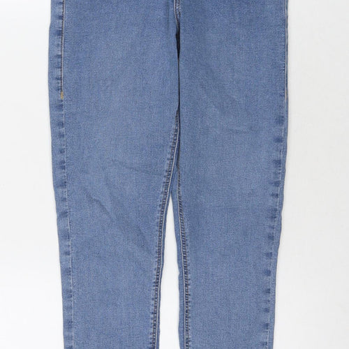 Topshop Womens Blue Cotton Skinny Jeans Size 28 in L30 in Regular Zip