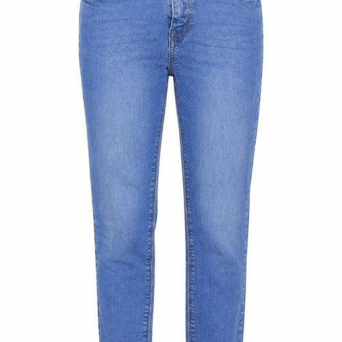 Denim & Co. Womens Blue Cotton Straight Jeans Size 10 L26 in Regular Zip