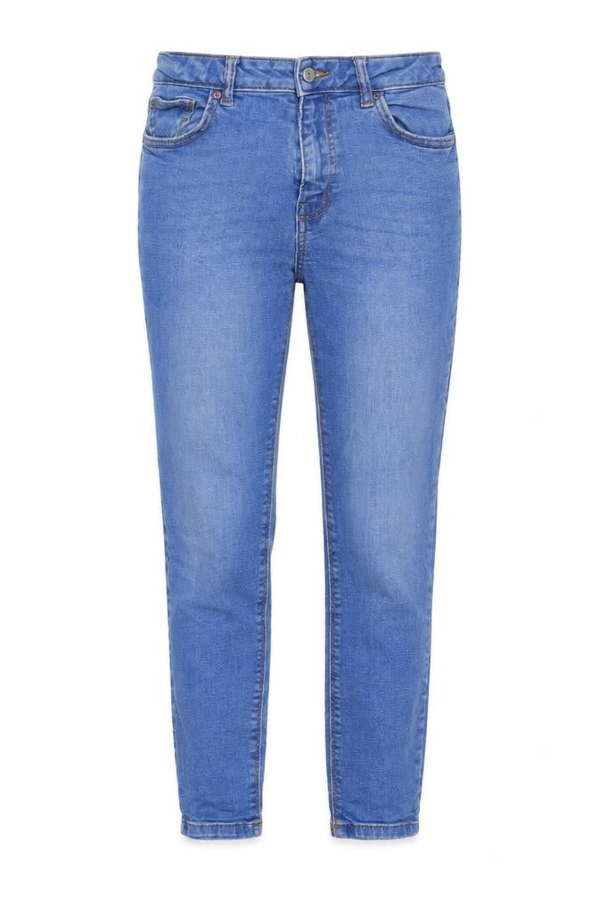 Denim & Co. Womens Blue Cotton Straight Jeans Size 10 L26 in Regular Zip