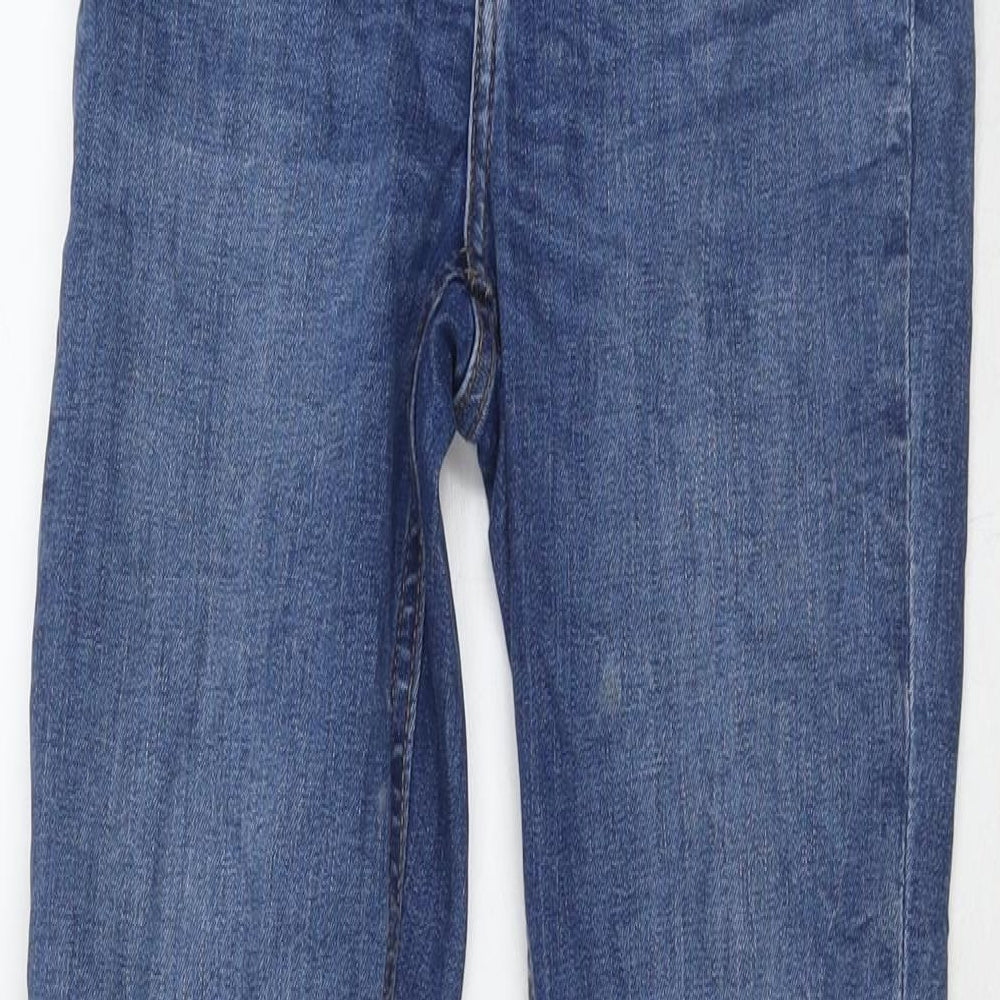 Denim & Co. Womens Blue Cotton Flared Jeans Size 6 L32 in Regular Zip