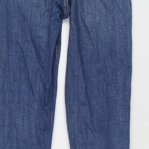 Denim & Co. Womens Blue Cotton Flared Jeans Size 6 L32 in Regular Zip