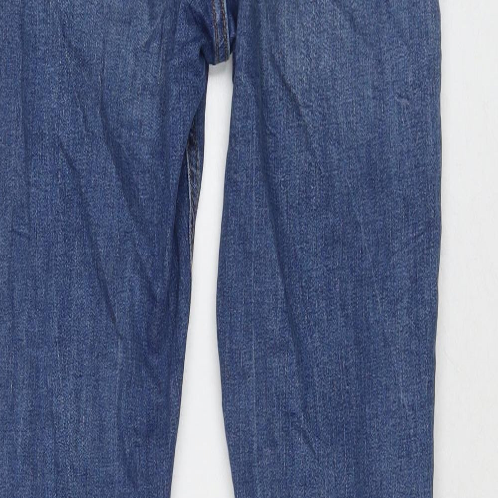 Denim & Co. Womens Blue Cotton Flared Jeans Size 6 L32 in Regular Zip