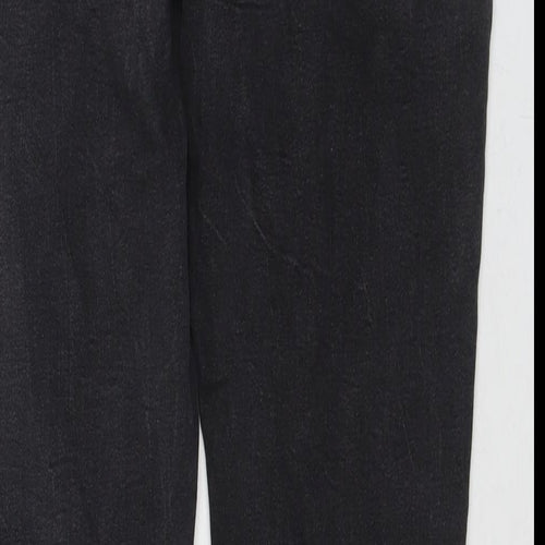 Denim & Co. Womens Black Cotton Straight Jeans Size 14 L26 in Regular Zip