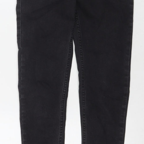 Nutmeg Girls Black Cotton Skinny Jeans Size 11-12 Years L24 in Regular Zip
