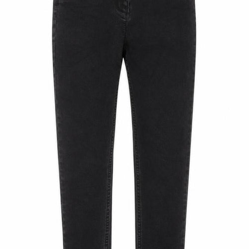 Nutmeg Girls Black Cotton Skinny Jeans Size 11-12 Years L24 in Regular Zip