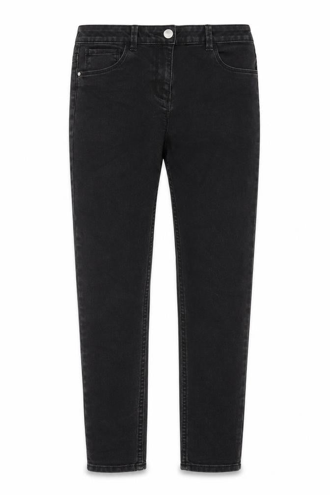 Nutmeg Girls Black Cotton Skinny Jeans Size 11-12 Years L24 in Regular Zip