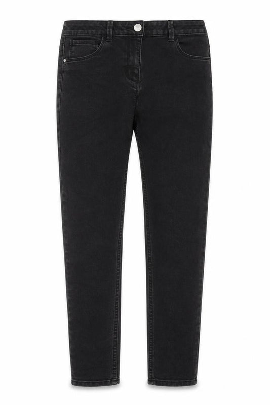 Nutmeg Girls Black Cotton Skinny Jeans Size 11-12 Years L24 in Regular Zip