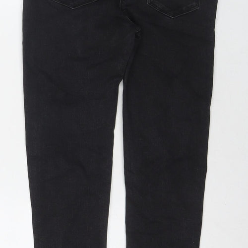 Nutmeg Girls Black Cotton Skinny Jeans Size 11-12 Years L24 in Regular Zip