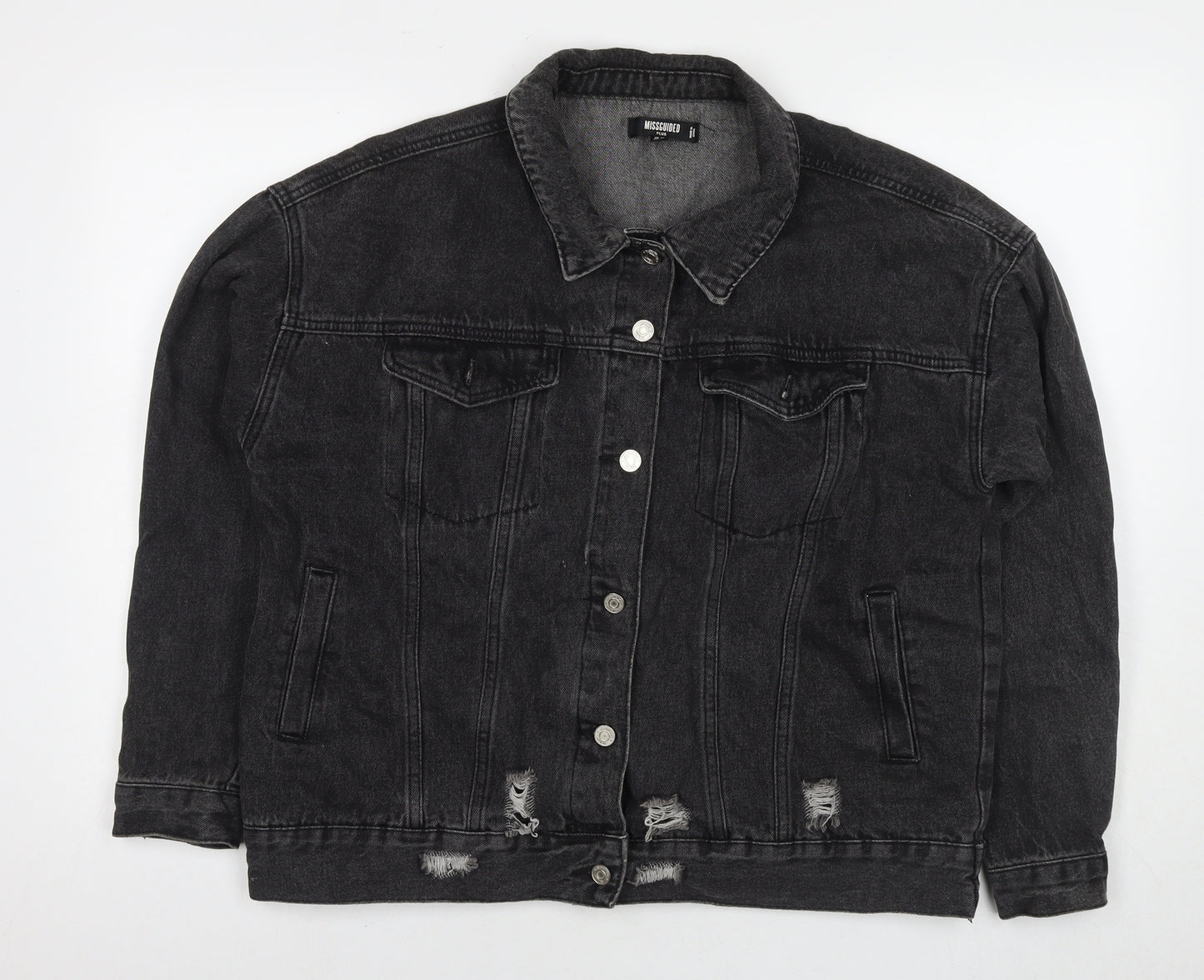 Missguided Womens Black Jacket Size 16 Button