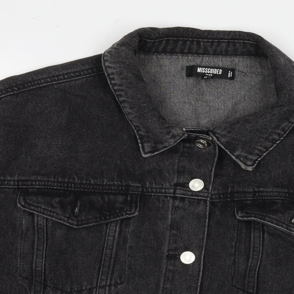 Missguided Womens Black Jacket Size 16 Button