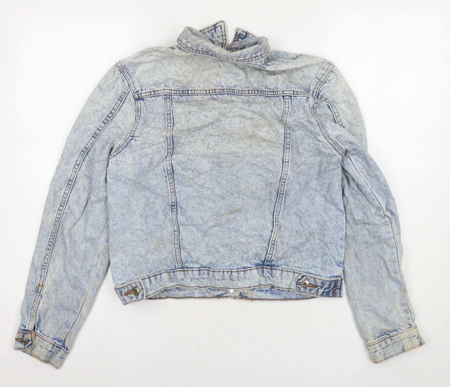 Denim & Co. Womens Blue Jacket Size 8 Button