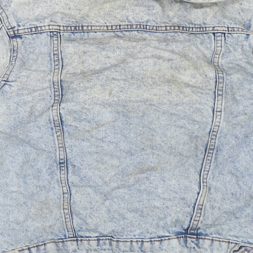 Denim & Co. Womens Blue Jacket Size 8 Button