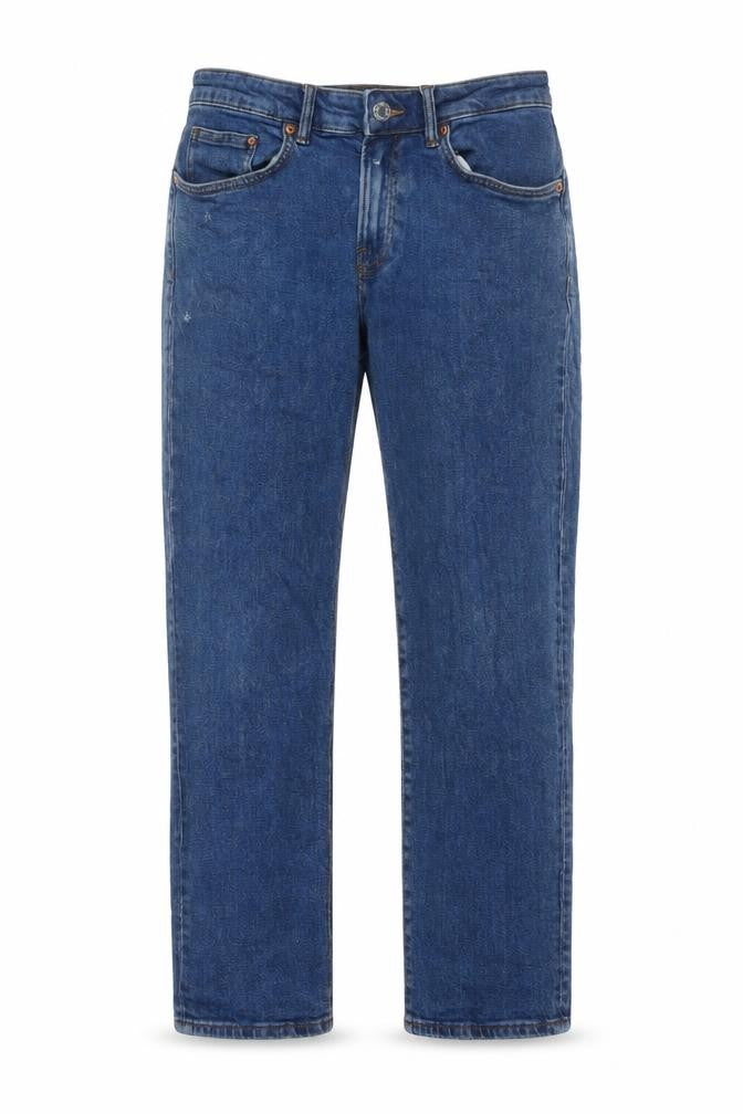 H&M Mens Blue Cotton Straight Jeans Size 30 in L30 in Regular Zip