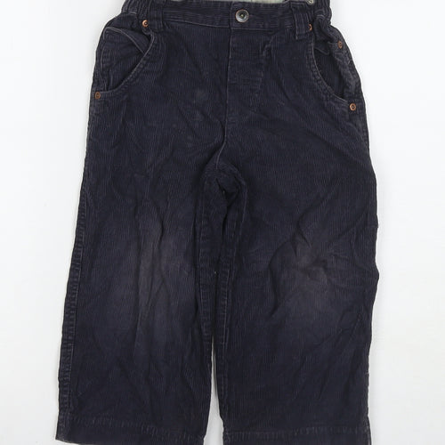 Logon Boys Blue Cotton Chino Trousers Size 4 Years Regular Zip