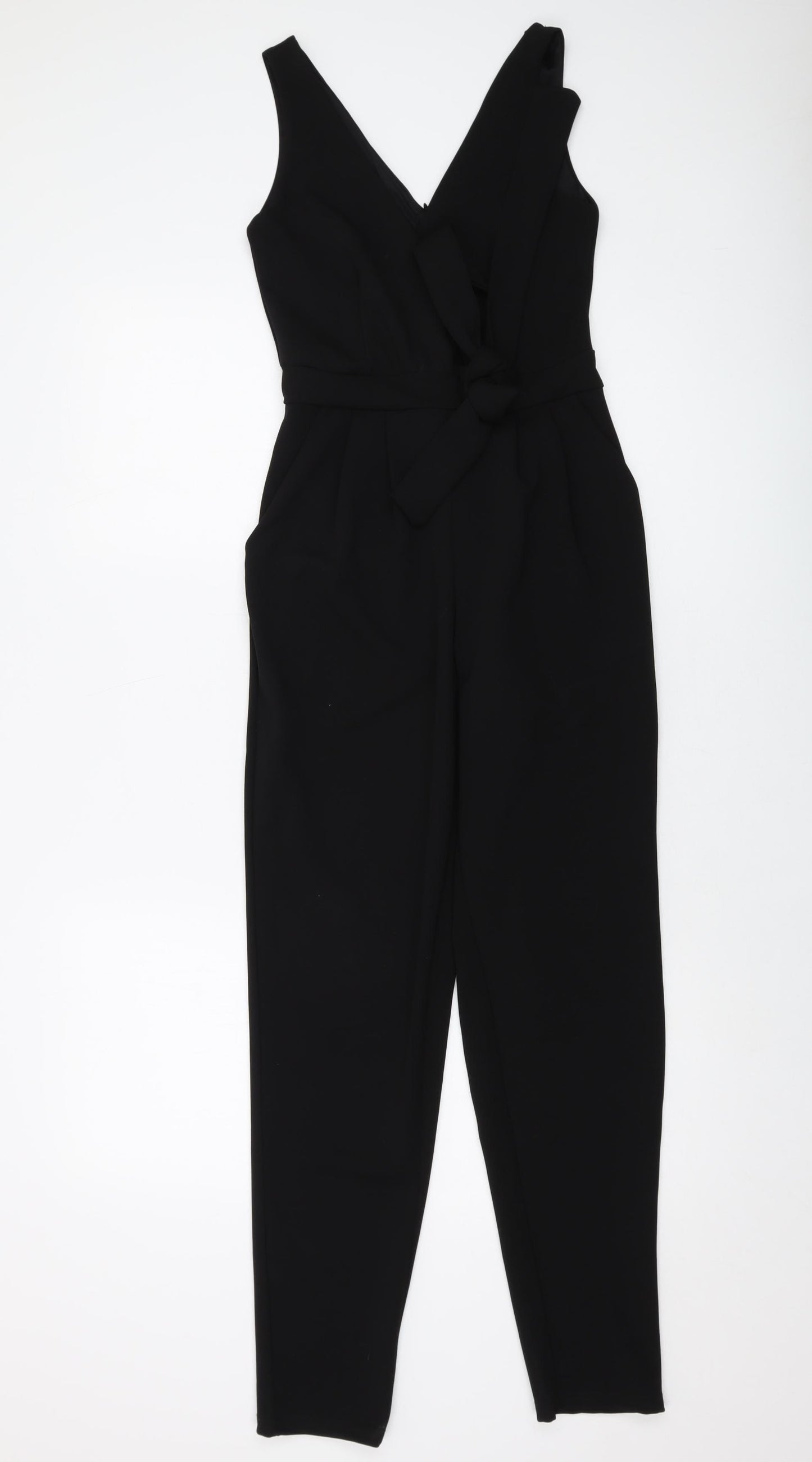 Outrageous Womens Black Polyester Jumpsuit One-Piece Size 6 Zip