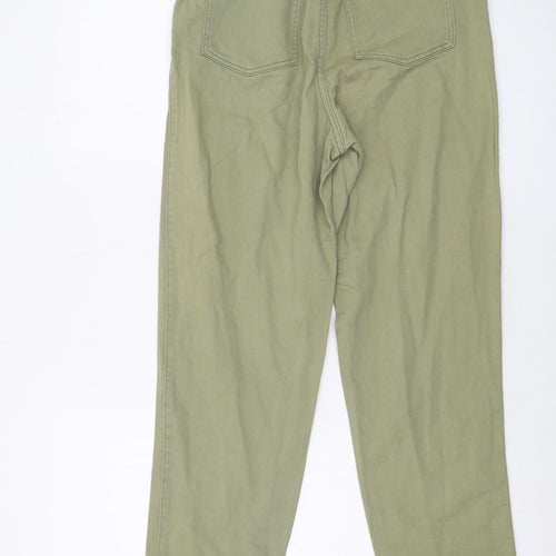 H&M Womens Green Cotton Straight Jeans Size 6 L27 in Regular Button