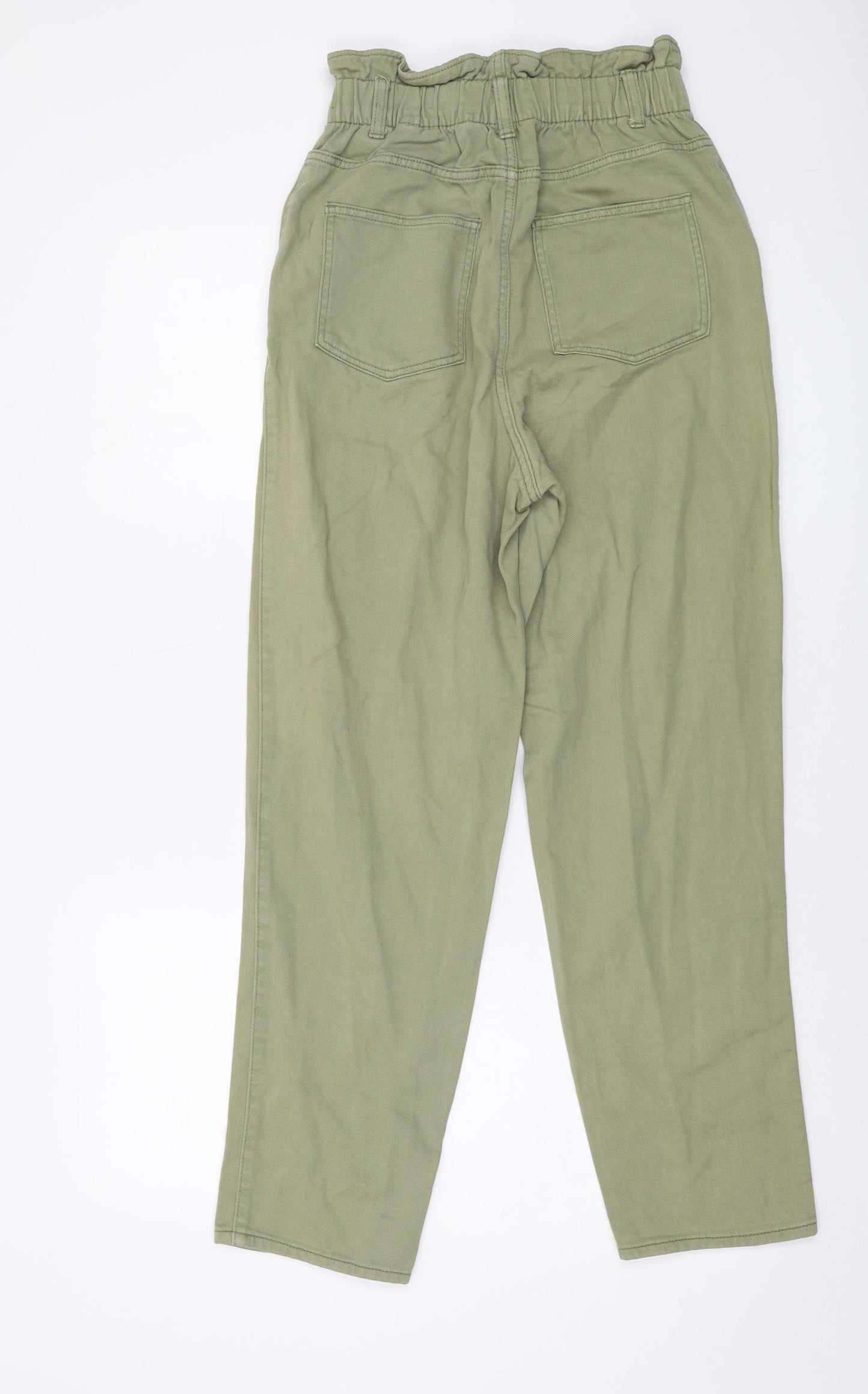 H&M Womens Green Cotton Straight Jeans Size 6 L27 in Regular Button
