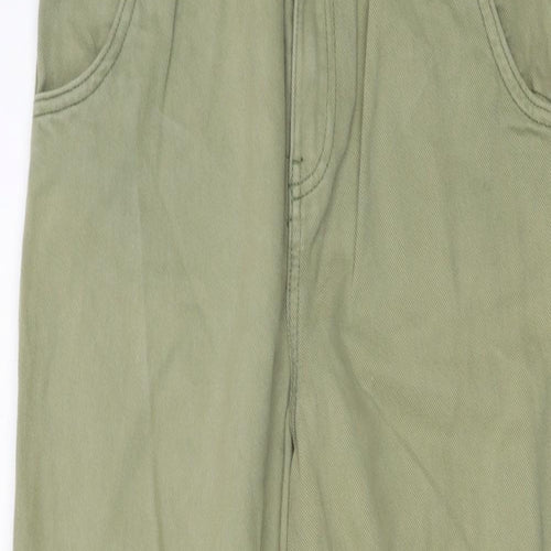 H&M Womens Green Cotton Straight Jeans Size 6 L27 in Regular Button