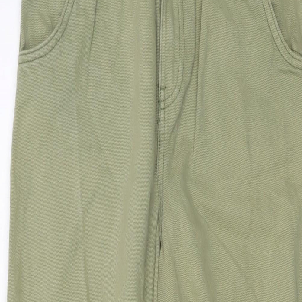 H&M Womens Green Cotton Straight Jeans Size 6 L27 in Regular Button