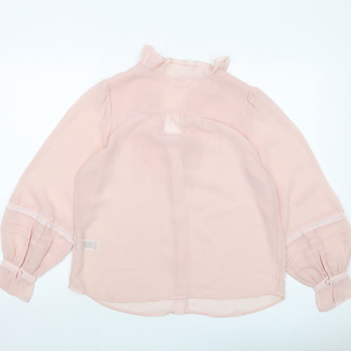 Per Una Womens Pink Polyester Basic Blouse Size 8 V-Neck