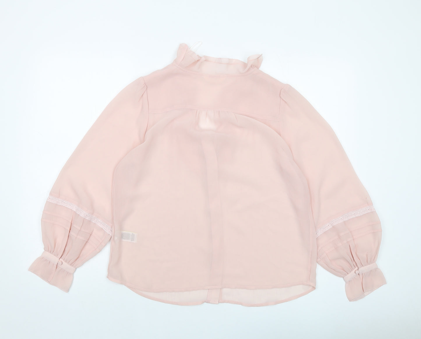 Per Una Womens Pink Polyester Basic Blouse Size 8 V-Neck