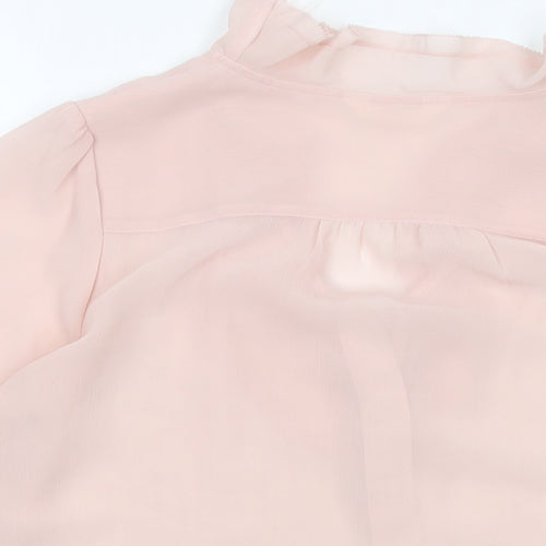 Per Una Womens Pink Polyester Basic Blouse Size 8 V-Neck