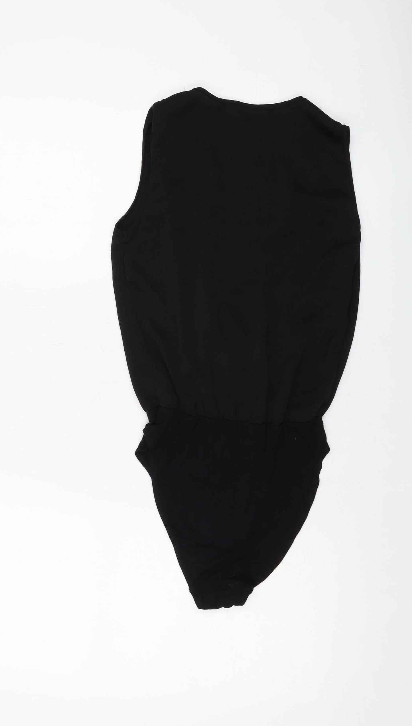 Miss Selfridge Womens Black Polyester Bodysuit One-Piece Size 4 Snap