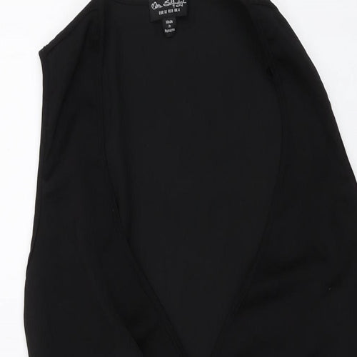 Miss Selfridge Womens Black Polyester Bodysuit One-Piece Size 4 Snap