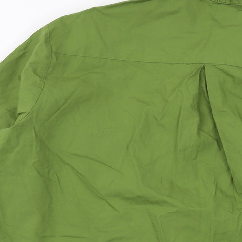 PRETTYLITTLETHING Womens Green Cotton Basic Button-Up Size 2 Collared