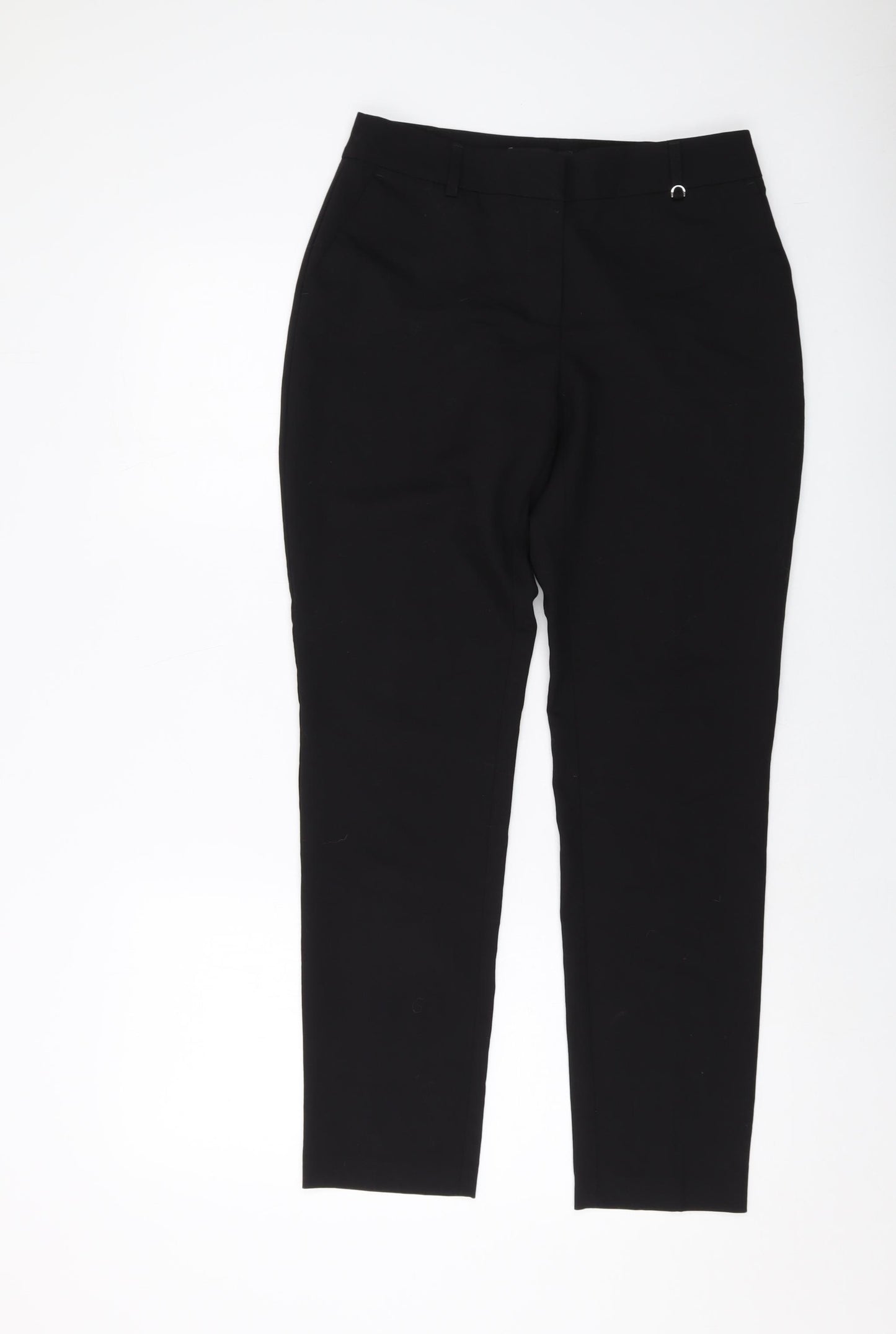 Dorothy Perkins Womens Black Polyester Trousers Size 8 L28 in Regular Hook & Eye