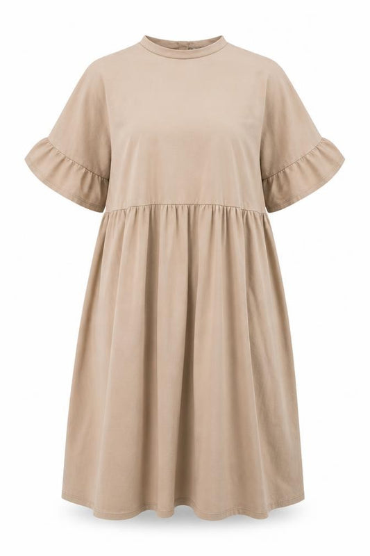 Front view of ASOS women’s brown cotton a-line, size UK 10, crew neck pullover