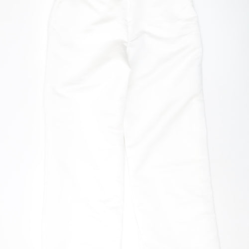 Boohoo Womens White Polyester Trousers Size 8 L32 in Regular Button