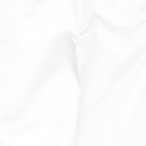 Boohoo Womens White Polyester Trousers Size 8 L32 in Regular Button