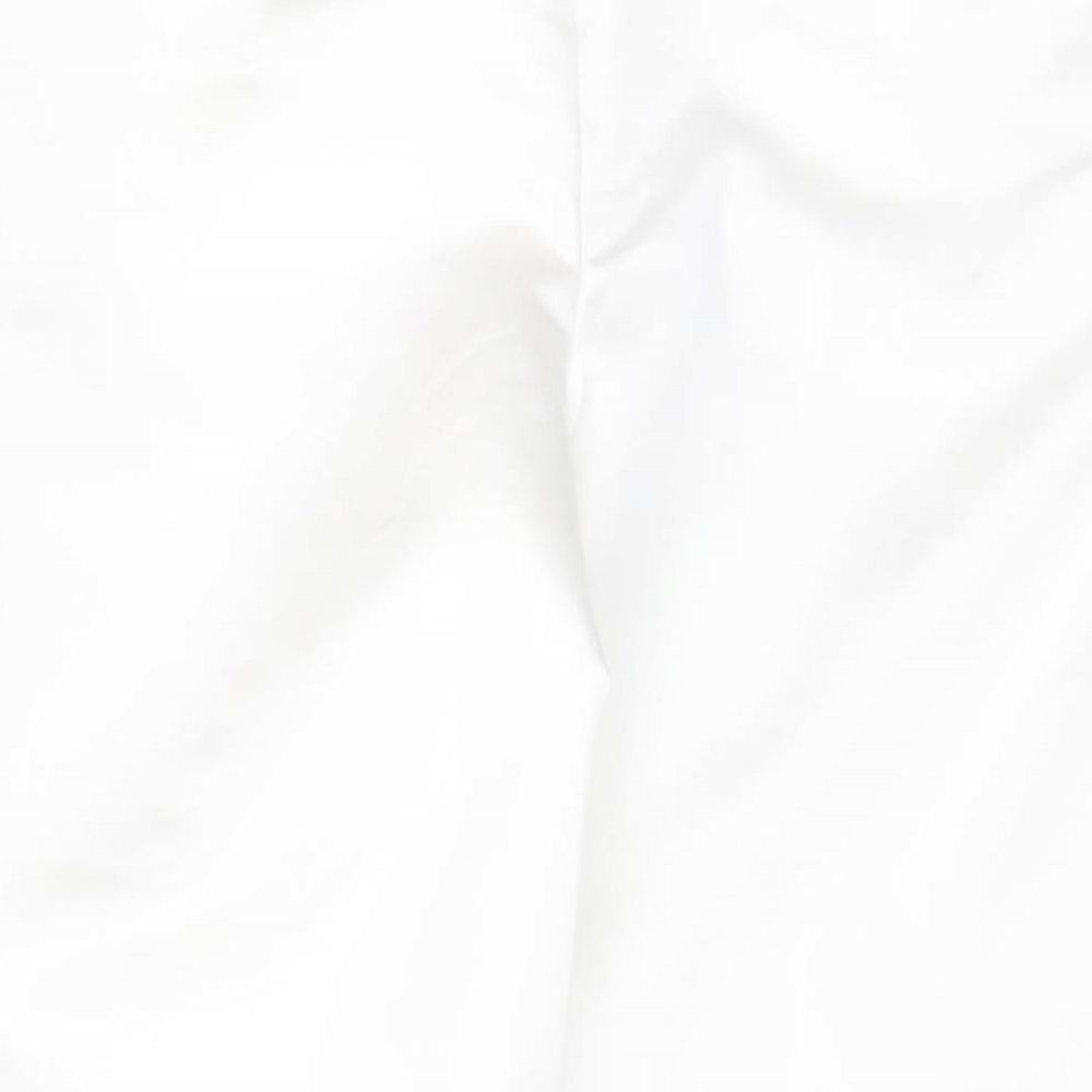 Boohoo Womens White Polyester Trousers Size 8 L32 in Regular Button