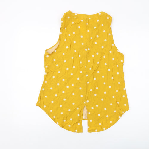 Apricot Womens Yellow Geometric Viscose Basic Tank Size 12 V-Neck