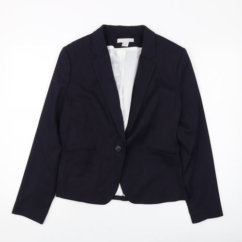 H&M Womens Blue Jacket Size 14 Button