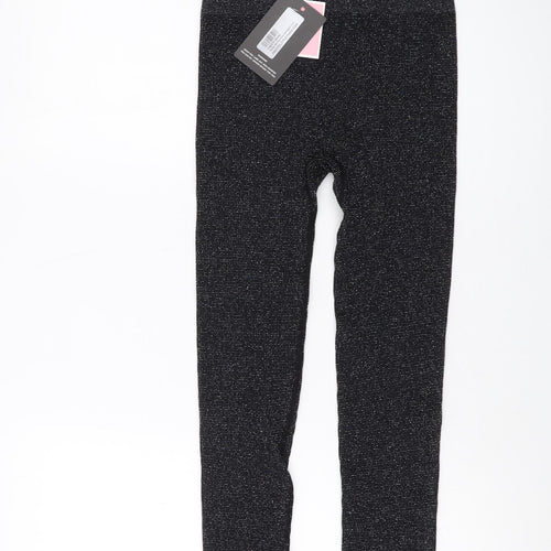 PRETTYLITTLETHING Womens Black Polyamide Capri Leggings Size M L23 in