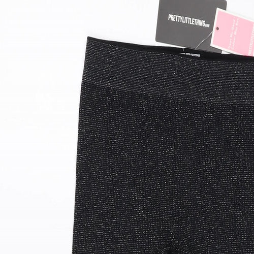 PRETTYLITTLETHING Womens Black Polyamide Capri Leggings Size M L23 in