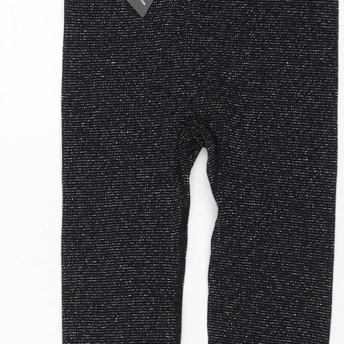 PRETTYLITTLETHING Womens Black Polyamide Capri Leggings Size M L23 in
