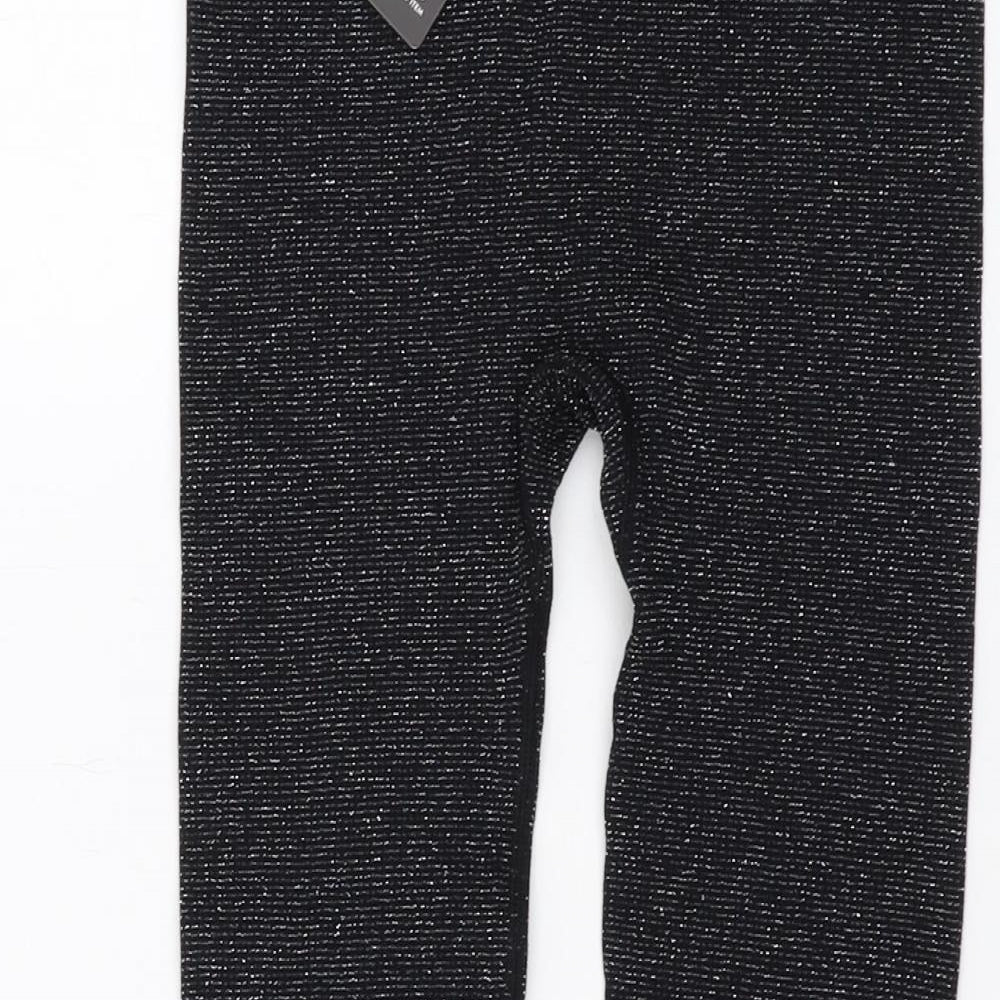 PRETTYLITTLETHING Womens Black Polyamide Capri Leggings Size M L23 in