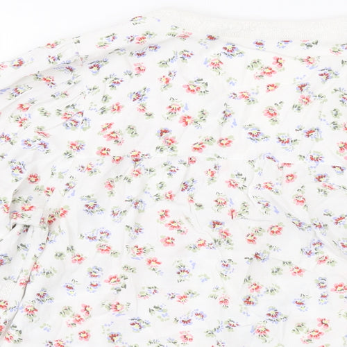Per Una Womens White Floral Viscose Basic Blouse Size 8 V-Neck